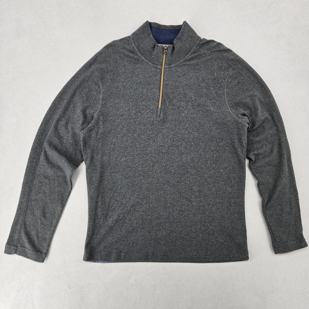 Robert Graham Mens NEW M Hunts Quarter-Zip‎ Pullover Charcoal RRR206515MBX Grey
